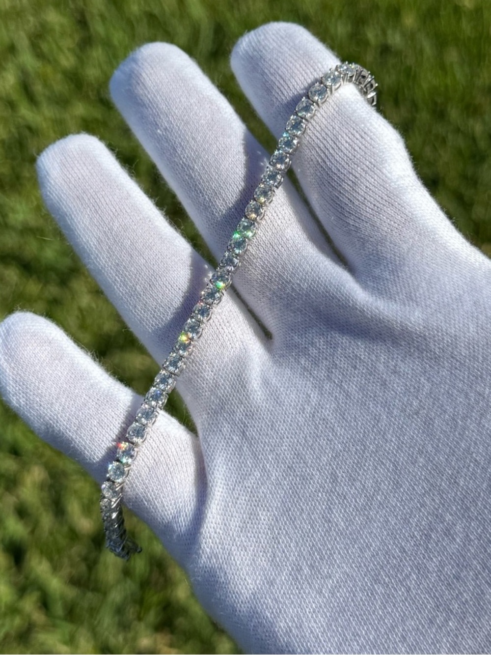 925 Silver, 13.5CTW Moissanite Tennis Bracelet - 7.5”